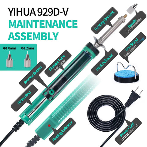 Desoldering Soldering Iron Kit With Solder Sucker Pump Auto Temperature Regulation