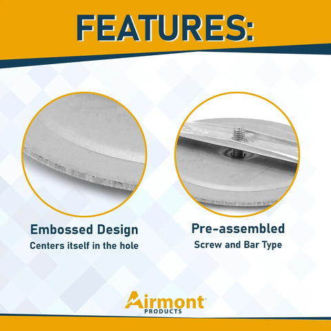 Heavy Duty Galvanized Steel Electrical Box Knockout Plugs Two Inch Screw And Bar Hole Seal, embossed design and pre-assembled features.