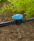 12 Pack Half Inch Drip Irrigation Shut Off Valves Inline Ball Valve For One Half Inch Tubing in garden soil