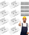 8 Pack Quick Fitting Furniture Joint Bracket Set Built Tough Heavy Duty Stainless Steel Corner Braces With Screws For Drawers Cabinets