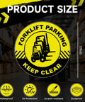 5 Pack Forklift Parking Keep Clear Floor Signs, 17 Inch Adhesive Safety Stickers for warehouse floor marking
