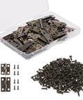 Small Hinges For Wooden Boxes And Cabinets, 30Pcs Brass Bronze Polished 180 Degree Butt Hinges With Screws, Cabinet Drawer Hardware For DIY Projects And Easy Mounting By Hariendny