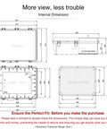 Diagram of rugged outdoor electrical box weatherproof IP66 enclosure with dimensions 20.3, 16.4, and 7.9 inches