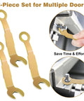 Slick Operation Pocket Door Wrench Kit Featuring A Solid Three Eighth Inch Pivot Adjustment Spanner For Quick Roller Fixes And No Sweat Room Divider Repairs That Run Like Butter, 3-piece gold spanner set for door adjustments.