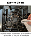 4 Pack Stove Grates Replacement 8.8 x 8.3 Inches Porcelain Enamel Cast Iron, easy cleaning with towel on gas range