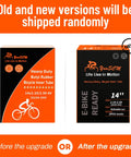 Old and new versions of Two Pack 14 Inch Bike Tubes Heavy Duty 14x2.10 To 14x2.50 AV32mm Schrader Valve packaging