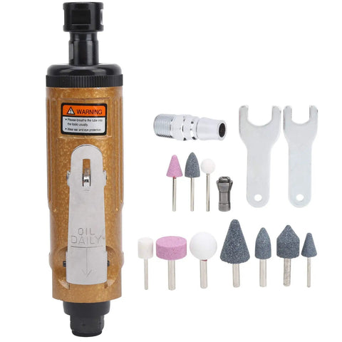 Nuts And Bolts Air Die Grinder Boasting 22000 RPM For Fast Metal Grinding and Precision Polishing with various attachments.