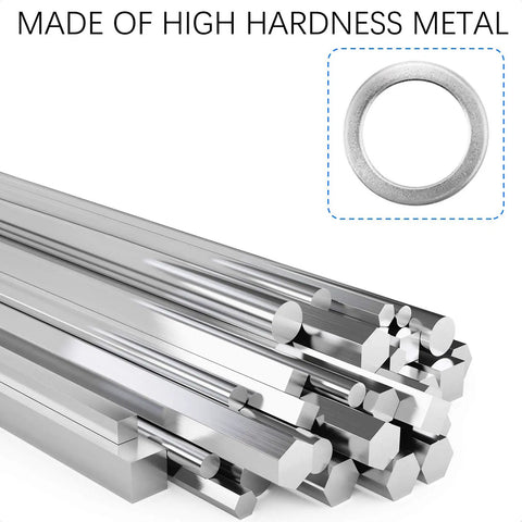 10 Pcs Stainless Steel Pedal Washers, 1.0mm Thick, 20x15mm, Silver Replacement for Mountain Bike and Road Bicycle, metal bars