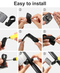 Step-by-step installation of 4 Pack Bike Spoke Reflectors, Red and White Safety Reflectors for Handlebar and Seatpost.