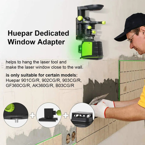 Fine-Tuning Bracket Laser Level Adapter Workhorse in use for wall alignment with magnetic pivoting base, 360 Degree Support.