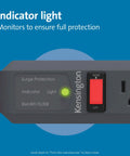 Guardian Six Outlet Power Strip With Fifteen Foot Surge Protector 540 Joules Black Indicator Light UL Listed close-up view