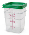 2 Pack Classic Series Square Food Storage Containers With Green Lids 4 Qt Commercial Grade Polycarbonate Durable Clear Food Prep Storage Leak Resistant Restaurant Quality Kitchen Organization