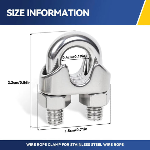 Rock Solid 24 Pack 1/8 Inch Stainless Steel Wire Rope Clips And Cable Clamps For Marine Rigging Outdoor Projects Built Like A Tank With Straight Up Tough Hardware That Handles Any Job