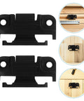 12 Pack Adjustable Cabinet Fasteners With Push In ABS Base And Panel Clips shown on wooden boards for tool-free installation