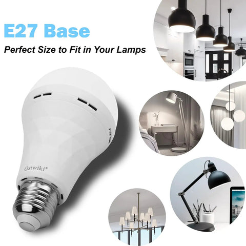 10 Pack Rechargeable Emergency Light Bulbs For Power Outages And Camping, Battery Operated Backup LED Bulbs, E27 base