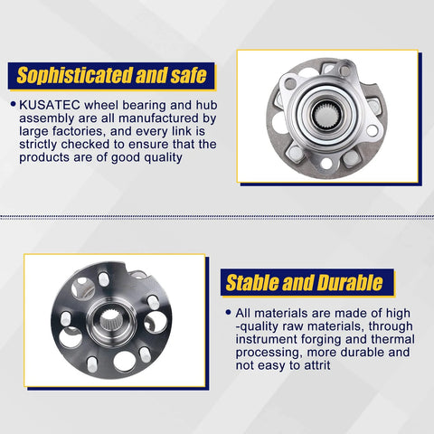 Rear Wheel Bearing And Hub Assembly 512284 For Toyota Highlander 2004 2013 Venza 2009 2016 And Lexus RX330 RX350 RX400h AWD With ABS 5 Lug Replacement, viewed from top and side showing design and durability details.