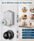 Fingerprint Door Lock With Keyless Entry And Code Smart Deadbolt With Voice Guided Backlit Keypad installed on door