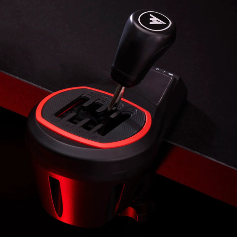 Badass H Pattern Sim Racing Gear Shifter With Seven Plus Reverse Gears For Real Manual Transmission Feel on a cockpit setup.