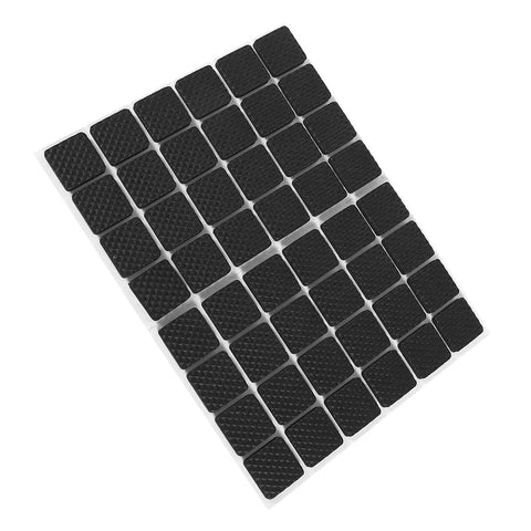 48 Pack Black Rubber Floor Protectors Self-Adhesive Non-Slip Pads for Furniture and Appliances on white background