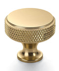 10 Pack Champagne Bronze Knurled Cabinet Knobs For Dresser Drawers Brass Cupboard Hardware For Cabinets CK0029, front view