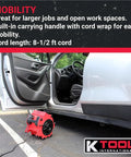 Beast Mode 3 Speed Floor Blower Fan Delivers 1200 CFM For Quick Drying And Ventilation in use beside an open car door