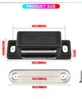 Image showing dimensions of Heavy Duty Magnetic Cabinet Door Catches Pack Of 12 With Mounting Screws, detailed in millimeters and inches.
