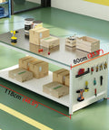 Heavy Duty Battle Ready Double Layer Stainless Steel Workbench With Pegboard Backsplash And Roomy Prep Desk for shipping packaging, 118cm wide.