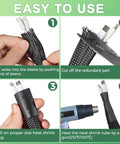 Steps showing use of 132 Ft Expandable Braided Cable Sleeve Kit With Four Size Set One Quarter Inch PET for wire management