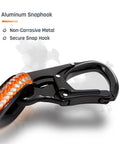 Arborist Positioning Lanyard for Tree Climbing, Built Tough Heavy Duty Half Inch Polyester Rope, Aluminum Snap Hook close-up