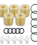 Oil Filter Kit For Toyota Avalon Camry RAV4 Highlander Sienna Lexus ES300h ES350 IS200t RX350 RX450h 5 Pack Replaces 04152-0V010