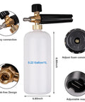 Pressure Washer Short Gun Foam Cannon Kit With One Quarter Inch Quick Connector And Five Nozzle Tips M22 To Fourteen Millimeter