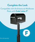 Boulder Postmount Mailbox Large Black All Weather Tough Built Outdoor Ready Rust Resistant Galvanized Steel With Black Powder Coat Finish