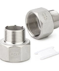 304 Stainless Steel Reducer Adapter Pipe Fitting 1 Inch NPT Male To 1-1/2 Inch NPT Female For Plumbing And Industrial Piping