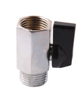 Half Inch Brass Mini Ball Valve NPT Male To Female Shut Off Valve, chrome plated, side view