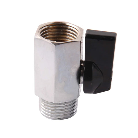 Half Inch Brass Mini Ball Valve NPT Male To Female Shut Off Valve, chrome plated, side view