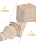Two Pack 5.9 Inch Solid Wood Sofa Feet With Carved Round Base Unfinished Wooden Farmhouse Legs For Couch Coffee Table Or Bench Easy Install Sturdy Replacement For Dated Or Wobbly Furniture, close-up of detailed carving and stability emphasis
