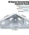 90-degree carbon steel gusseted angle connector bracket for strut channel, 104x39mm size, heavy duty construction.