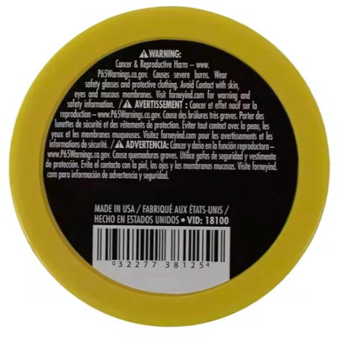 Back label of Ruby Fluid Soldering Flux Paste, 2-Ounce Jar, showing warning and product information in English and Spanish.