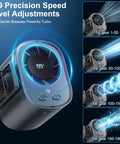 Car Clip On Fan With LED Display, 360 Degree Rotation, 199 Speed Settings, speed display and air stream graphics