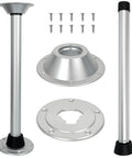 Built Tough 29 Inch Boat Table Leg And RV Camper Stand With Twist Lock System Featuring Marine Grade Anodized Aluminum parts with screws.