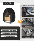 Waterproof Double Egg Chair Cover For Outdoor Furniture 420D on left vs. non-waterproof thin material on right