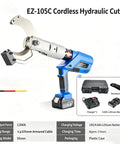 18V Battery Powered Hydraulic Wire Cutter With LED Display, blue cordless tool for cutting armored cables, 120KN force.