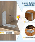 Heavy Duty L Brackets For Wood Framing Rugged Galvanized Cold Rolled Steel Angle Corner Braces Pro Grade Diy Shelf Support Hardware Kit 4 Pack Assembly Set used for quick installation with a screwdriver.