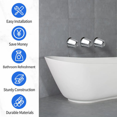 81428 Tub And Shower Knob Replacement Kit For Price Pfister Verve Tub And Shower Handle Chrome Finish, installed above bathtub