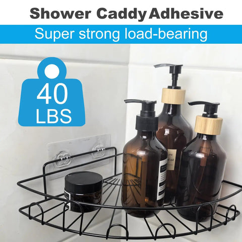 15 Pack Heavy Duty Shower Caddy Adhesive Replacement Zero Drill Mounting Pads That Lock In Tight Stay Put On Bathroom Shelves And Kitchen Organizers Go Up Like A Champ Strong Grip Smooth Finish