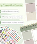 Undated Weekly To Do List Notepad 52 Large 8.5x11 Sheets Landscape Planner with colorful stickers and spiral binding