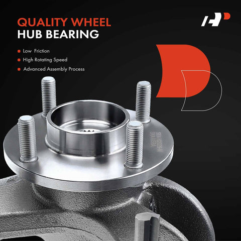 Plug And Play Front Right Steering Knuckle And Wheel Bearing Hub Assembly For Ford Focus 2000 2001 2002 2003 2004 Passenger Side Direct Fit Replacement ABS And Non ABS Compatible product image