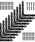 Decorative L Shaped Corner Brackets Set Of 10 In Rustic Black Finish, Heavy Duty Right Angle Braces For Wood, Barn Doors, Sliding Doors, Gates And Shutters, 100x100x15mm, Durable Alloy Steel Construction