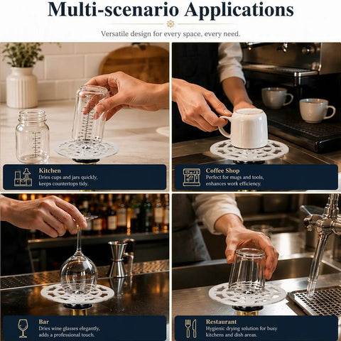 Slick Automatic Glass Rinser Head Powered By Standard Faucet Pressure For Quick Hands Free Cup Cleaning Heavy Duty Sink Attachment, versatile use in kitchens and bars.