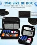 2 Piece Peptide Vial Storage Case Pack For 3ml 10ml Vials And 30ml BAC Water With Mesh Pocket Fridge Freezer Travel Ready Insulin Vial Holder Keeps Bottles Secure And Neatly Organized; open case with vials and syringes